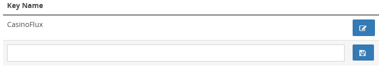Create a new key named CasinoFlux