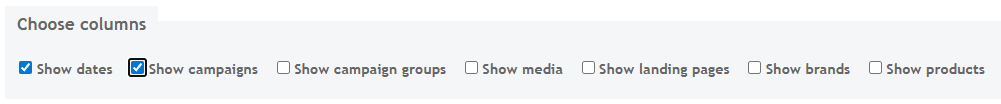 Required columns in the MyAffiliates report